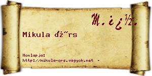 Mikula Örs névjegykártya