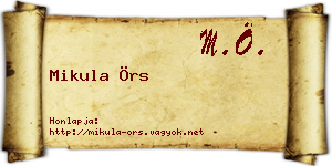 Mikula Örs névjegykártya