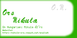 ors mikula business card